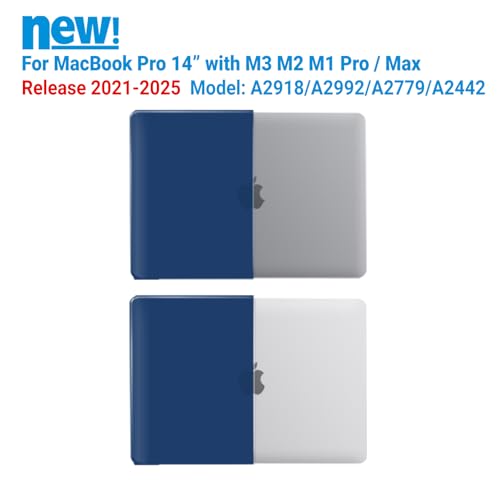 IBENZER Compatible with MacBook Pro 14 Inch Case 2026 2025 2024 2023 2022 M5 M4 M3 M2 M1 A3434 A3112 A3185 A3401 A2918 A2992 A2779 A2442 Mac Pro/Max,HardShellCase&KeyboardCover,Navy Blue, T14NVBL+1 - color: Navy Blue, size: For Macbook Pro 14" with Touch