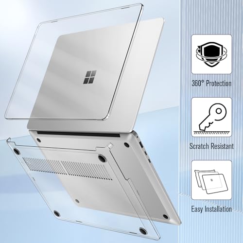 Fintie Case for 13.8 Inch Surface Laptop 8 2026 / Surface Laptop 7 2024 | Hard Shell, Slim Fit, Crystal Clear - color: Crystal Clear