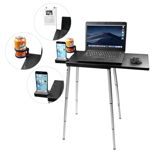 Portable Laptop Computer Desk Stand Table Foldable Compact Lightweight Adjustable Height 19-29 inches for Travel Remote Work Home Office School Debate