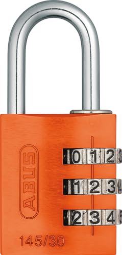 ABUS 145/30 Non-TSA Combination Lock for Hard Cases, Luggage, Resettable | Orange - color: Orange, size: 30 mm