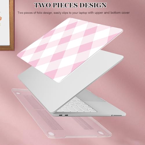 for MacBook Neo 13 inch Case 2026 A3404 with A18 Pro Chip, Anti-Scratch Pattern Plastic Hard Shell Case & Keyboard Cover & Screen Protector for MacBook Neo Case, Pink Checkered - color: Pink Checkered