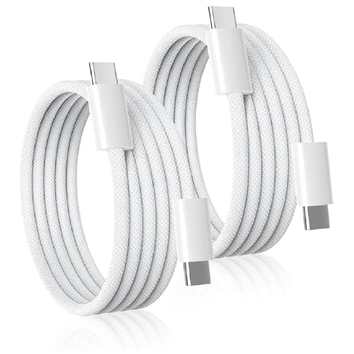 USB C Cable, 2-Pack [6.6FT] 60W USB Type C to USB C Cord, Fast Charging Cable for iPhone 17 16 15 Pro Plus Pro Max, for iPad Air 4/5/Mini 6/Pro 12.9/11, for MacBook Pro/Air and More