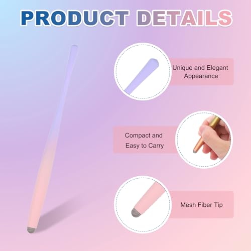 PATIKIL 2Pcs Slim Waist Stylus Pens for Touch Screen, High Sensitivity Universal Pen Capacitive Digital Pens Touchscreen Stylus for Phone Tablets Laptop Touch Screen, Pink/Purple - color: Pink/Purple
