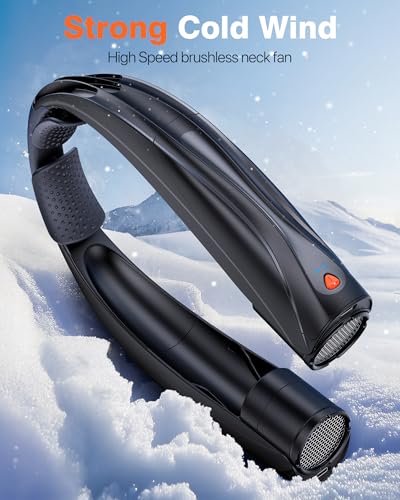 Portable Neck Fan, 6000mAh Personal Fan, 360° Cooling Rechargeable Wearable Fan, 6 Speeds Adjustable Hands-Free Fans for Travel, Outdoor, Office, Ideal Summer Gifts - color: Black
