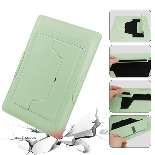 HoYiXi 15.6" Laptop Sleeve Case PU Leather with Stand Compatible with MacBook Pro 16/15.4'' MacBook Pro 15, Mac Air 15/ Dell, Matebook,Asus,15-16'' Laptop Bag,(Patent Pending),Green - color: Green, size: 15.6'' /15-16 Inch Laptop