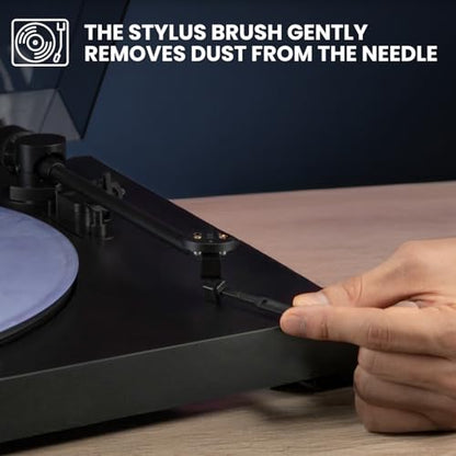 Big Fudge Vinyl Record Cleaning Kit - 4-in-1 Vinyl Record Cleaner Kit for Records Includes Ultra-Soft Velvet Brush Cleaning Liquid Stylus Brush and Storage Pouch - Pro Records Care - style: Premium Cleaning Kit