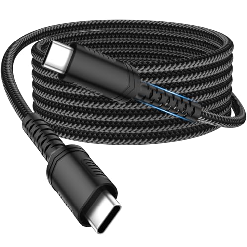 100W USB C to USB C Cable 3FT Fast Charging Cord for iPhone 17 16 | Braided TypeC Charger Cord for iPhone 17 Pro Max 17e 16e/Samsung S26 Ultra S25 S24/A37,for HP/Dell/MacBook Air Lapop PC Black - size: 3FT/1M