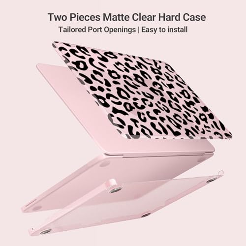 MOSISO Leopard Grain Hard Case Compatible with MacBook Neo 13 inch 2026 Release Model A3404, 3 in 1 Crack-Resistant Protective Hard Shell Case&Keyboard Cover&Screen Protector, Blush - color: Blush