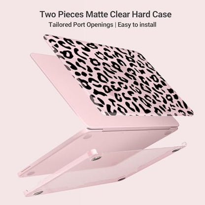 MOSISO Leopard Grain Hard Case Compatible with MacBook Neo 13 inch 2026 Release Model A3404, 3 in 1 Crack-Resistant Protective Hard Shell Case&Keyboard Cover&Screen Protector, Blush - color: Blush