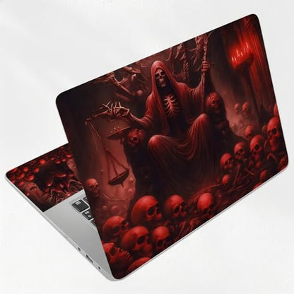 Dark Reaper Throne of Skulls Universal Laptop Skin Sticker 3PCS, Protective Decal Trim-to-Fit 11.6" 13.3" 14" 15.6" Laptop Vinyl Cover, Removable Anti-Scratch Computer Decal Protector - color: Dark Reaper Throne of Skulls