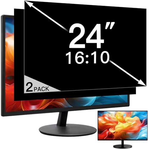 2 Pack 24 Inch 16:10 Privacy Screen for Computer Monitor, Eye Protection Anti Glare Computer Screen Cover, Removable Anti-Scratch Computer Screen Privacy Shield for 24'' Widescreen Monitor - size: 24 Inch (16:10)