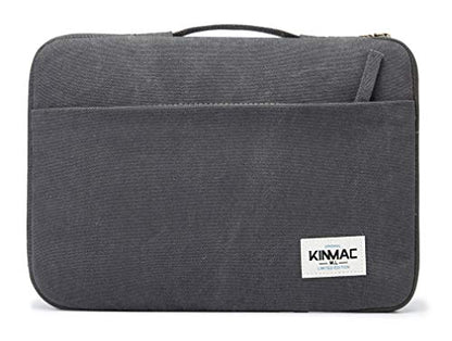 Kinmac 360° Heavy Duty Protective Laptop Sleeve Case Bag Cover with Handle for MacBook Air 13 inch,iPad Pro 13 inch and 13.3 inch HP,Dell,Lenovo,Asus,Acer Laptop (Grey Canvas) - color: Grey, size: 12 inch-13.3 inch