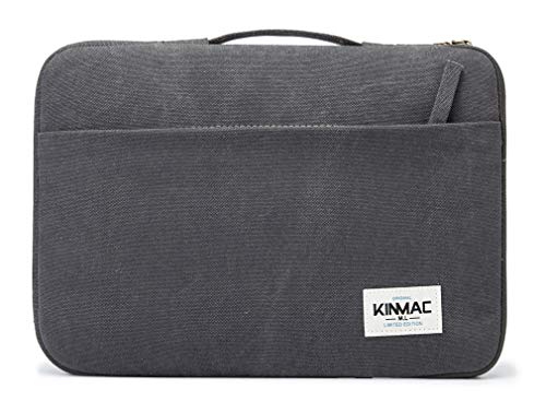 Kinmac 360° Heavy Duty Protective Laptop Sleeve Case Bag Cover with Handle for MacBook Air 13 inch,iPad Pro 13 inch and 13.3 inch HP,Dell,Lenovo,Asus,Acer Laptop (Grey Canvas) - color: Grey, size: 12 inch-13.3 inch