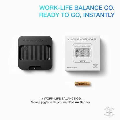 Mini Mouse Jiggler Made in USA, Undetectable, No USB, Cordless Mouse Mover | No Software, Silent, AA Battery Powered, Randomized, On/Off Switch, Keeps PC Laptop Screen Active, Remote Work Wiggler