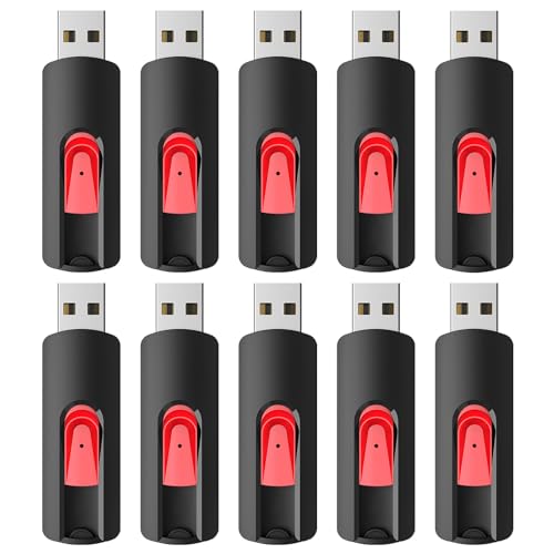 RAOYI 10Pcs 16GB USB Flash Drives Slide Retractable Memory Stick Bulk USB 2.0 Thumb Drive Jump Drive Zip Drive USB Sticks Data Storage Backup for PC Mac (16G, Red) - color: Red Bulk, size: 16GB-2.0