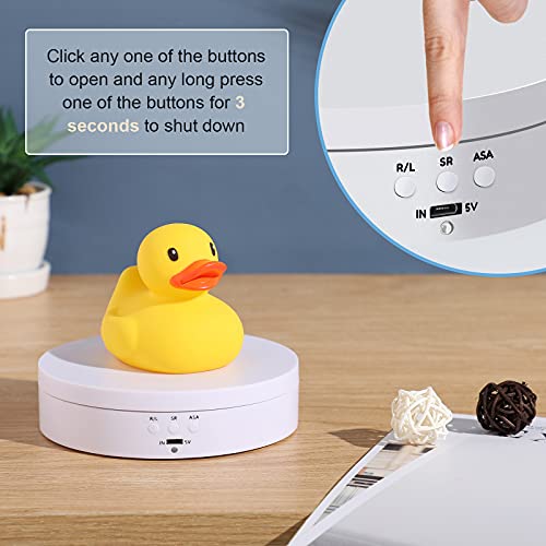 Hicarer 360 Rotating Display Stand Turntable USB Powered,White,Matte | Motorized Turntable for Photography Product Shows, Electric Lazy Susan with Speed Control, USB Power Cable Included - color: White, style: Matte