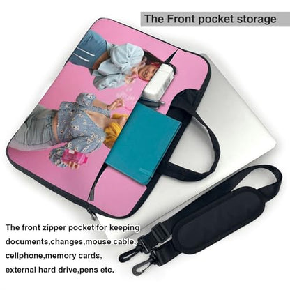 Custom Laptop Bag Personalized Laptop Case Sleeve Shoulder Bag With Photo Logo Text Slim Computer Messenger Briefcases - color: 15.6 Inch