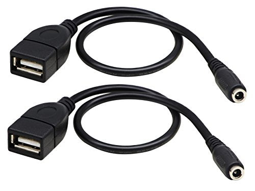 USB 2.0 AFemale to DC 3.5x1.35mm Female Adapter Cable 5 Volt DC Barrel Power Jack Charging Cable for Tablet, Electronic Dog, Access Control Attendance (28CM/11inch F/F, DC 3.5x1.35mm-2packs) - color: 28CM F/F, DC 3.5x1.35mm-