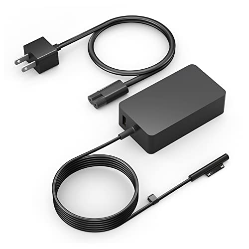 65W Surface Pro Laptop Charger for Microsoft Surface Pro 11,10, 9, 8, 7+, 7, 6, 5 Surface Laptop 5 Studio 4 Go 3 2, Surface Book 3 2 1, Surface Go Tablet, Support 36W, 44W - color: black 65W