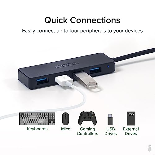 Plugable 4 Port USB Hub 3.0, USB Splitter for Laptop, Compatible with Windows, Surface Pro, PC, Chromebook, Linux, Android, Charging Not Supported - style: USB-A 3.0
