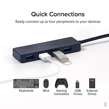 Plugable 4 Port USB Hub 3.0, USB Splitter for Laptop, Compatible with Windows, Surface Pro, PC, Chromebook, Linux, Android, Charging Not Supported - style: USB-A 3.0
