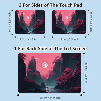 Universal Laptop Skin Sticker with 2 Wrist Pad Skins, Waterproof Scratch Resistant Vinyl Laptop Cover Decal, Cut to Fit for 11–15.6 Inch MacBook HP Dell Lenovo, Moonlight Landscape - color: Moonlight Landscape