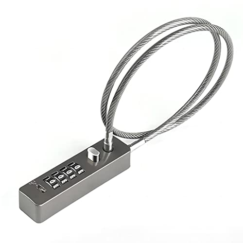 Cable Locks with Combination, 904T-23.6", Gun-Grey | 4-Digit Resettable Outdoor Fence Gate Locker Lock, PVC-Coated Braided Steel Locking Cable for Small Bike, Ski, Scooter - color: Gun-Grey, size: 904T-23.6"