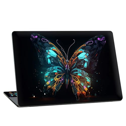 Universal Laptop Skin Sticker with 2 Wrist Pad Skins, Waterproof Scratch Resistant Vinyl Laptop Cover Decal, Cut to Fit for 11–15.6 Inch MacBook HP Dell Lenovo, Art Color Butterfly - color: Art Color Butterfly