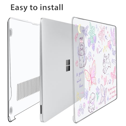Case for Microsoft Surface Laptop 13.8 inch Touchscreen 2024 (7th Edition) Model 2036, Plastic Hard Shell Case + Keyboard Cover + Screen Protector for 13.8'' Microsoft Surface Laptop 7, Puppy - color: Puppy