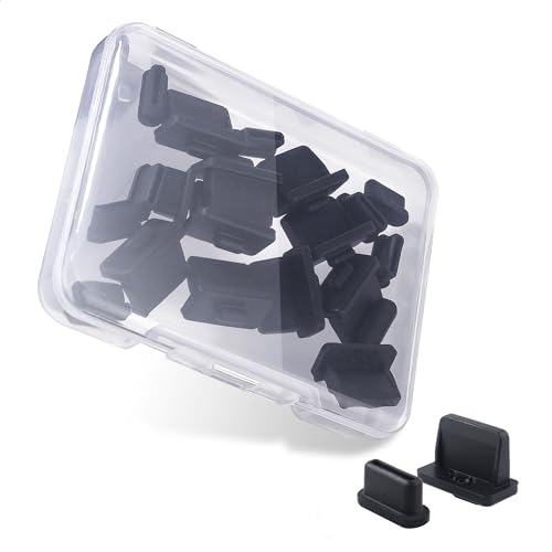 Cable Matters Combo-Pack USB-C and USB Port Covers, 10x Each, Black | 10x USB-A and 10x USB-C Dust Plugs, Dust Caps, Protector Plugs - style: Combo (USB A&C)
