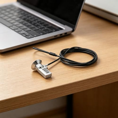 Laptop Combination Cable Lock with 6ft Steel Cable, 4-Digit Resettable Password, Flexible Anti-Theft Security Lock for Laptops and Electronic Devices, Portable for Travel and Desk