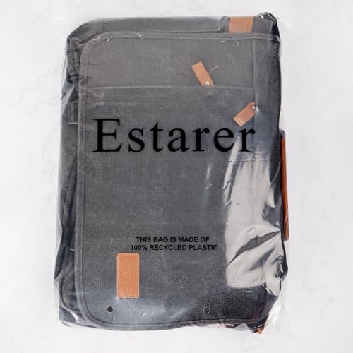 ESTARER Messenger Bag 17-17.3 Inch, Men's Computer Satchel Water-resistant Canvas, Teacher Laptop Briefcase for Work Office College, Dark Grey - color: 17-17.3" Buckle-dark Grey