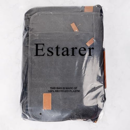 ESTARER Messenger Bag 17-17.3 Inch, Men's Computer Satchel Water-resistant Canvas, Teacher Laptop Briefcase for Work Office College, Dark Grey - color: 17-17.3" Buckle-dark Grey