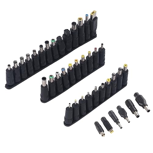 FTVOGUE Notebook Power Head Universal Laptop DC Power Head 45Pcs Adjustable 12 15 16 18 19 20 24V Adapter Tips for Laptop Repair Bench Supply Computer Maintenance