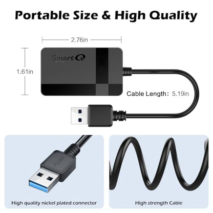 SmartQ C368 USB 3.0 Card Reader - Plug & Play, Compatible with Apple & Windows, Supports SD, Micro SD, MS, CF Cards