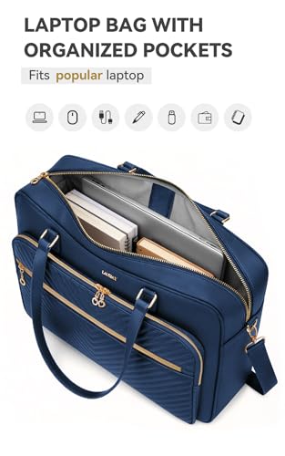Laptop Bag Case for Women Men Tote Bag Briefcase Compatible with MacBook/Dell/HP/Acer/ASUS, Waterproof Shoulder Carrying Briefcase, Blue, 17-17.3 Inch - color: Blue, size: 17.3 inch