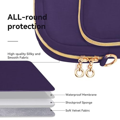 Laptop Case Bag Women Men Computer Sleeve Compatible with MacBook/Dell/HP/Acer/ASUS, Waterproof Shoulder Carrying Briefcase, Violet, 14-14.5 Inch - color: Violet, size: 14 inch