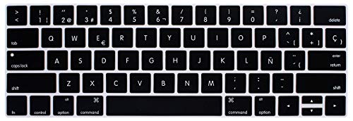 Spanish Language Waterproof Ultrathin Keyboard Cover for MacBook Pro 13 15 inch 2019 2018 2017 and 2016 with Touch Bar and Touch ID Model: A2159 A1989 A1706/A1990 A1707, USA Version - color: Spanish font