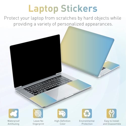 15-15.6 inches Netbook Laptop Skin Sticker Decal Reusable Cover Protector for 11.6 12 13 13.3 14 15 15.4 Notebook Chromebook Easy to Apply Remove, Scratch-Resistant Waterproof I Gradient Yellow Blue - color: Gradient Yellow Blue