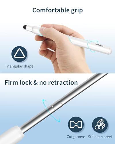 Metapen X1 Universal Stylus Pen for Touch Screens, 2-1 Retractable Pointer & Stylus with Special Flocking Tip, High Precision & Soft, Stylus Pen for iPad/iPhone/Android/Tablets/Samsung/HP/Kindle