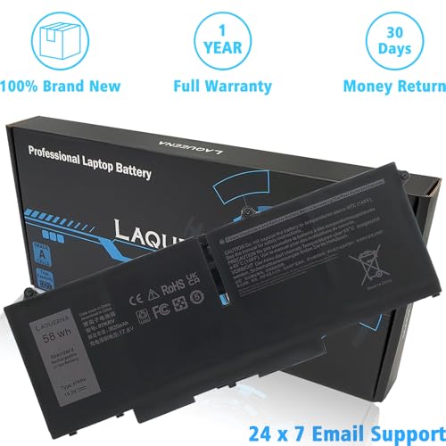 07KRV Laptop Battery Compatible with Dell Latitude 5430 5530 Precision P104F 3570 P104F005 P137G004 P137G Series M69D0 H4PVC Y86WG 0H4PVC 0Y86WG 08WRCR 078FWY 4FVJG O7KRV 15.2V 58Wh 4-Cell - style: 07KRV