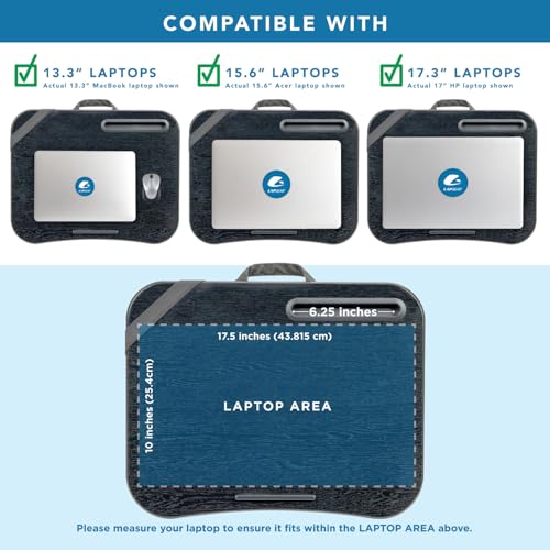 LAPGEAR XL Designer Lap Desk – Gray Argyle, Fits 17.3” Laptops - color: Gray Argyle
