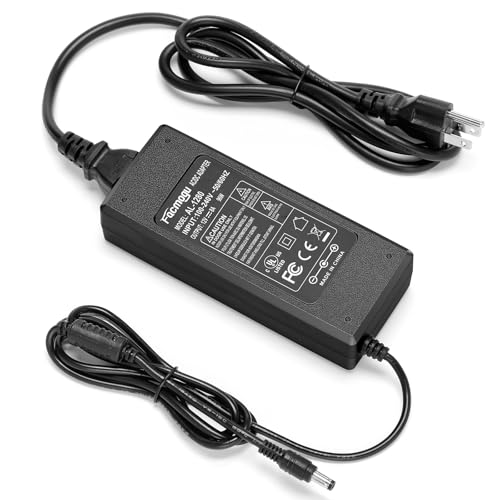 Facmogu 12V 8A AC to DC Converter Power Adapter, 96W AC 100-240V to DC 12V Transformer Desktop Regulated Power Supply, 3 Pin 6.7ft Switching Power Cord for LED Strip Light 5.5mm x2.5mm & 2.1mm Plug - size: 12V 8A (2 Prong Plug)