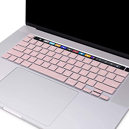 MOSISO Keyboard Cover Compatible with MacBook Pro 13 inch M2 M1 | 2023-2020 A2338 A2289 A2251&Compatible with MacBook Pro 16 2020 2019 A2141 Touch ID, Protective Silicone Skin, Rose Quartz - color: Rose Quartz