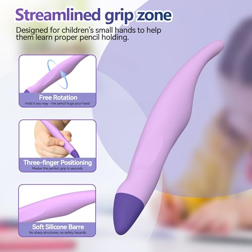 2 Pack Kid-Friendly Stylus Pens for Touch Screens,Tablet Stylus Pen Purple Blue Stylus Universal Touch Screen Capacitive Stylus Compatible with Kindle ipad iPhone