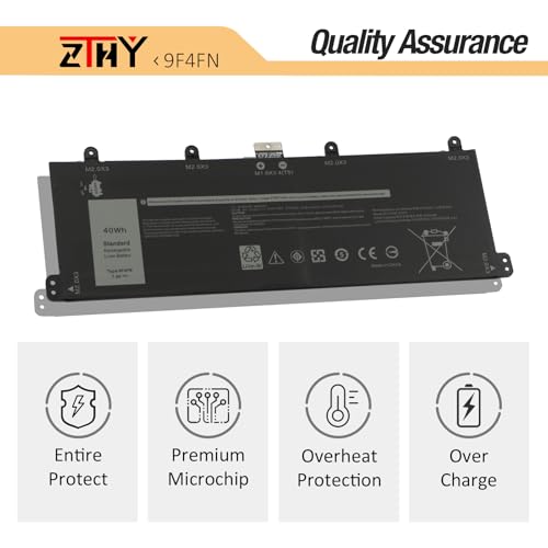 ZTHY 40Wh 9F4FN Laptop Battery Replacement for Dell Inspiron 14 3420 Series | Replacement for Latitude 7320 Detachable Series T04H T04H001 2VKW9 8PK6G 09F4FN 2ICP4/79/112 7.6V - size: 11.42*5.91*0.16 inch 9F4FN