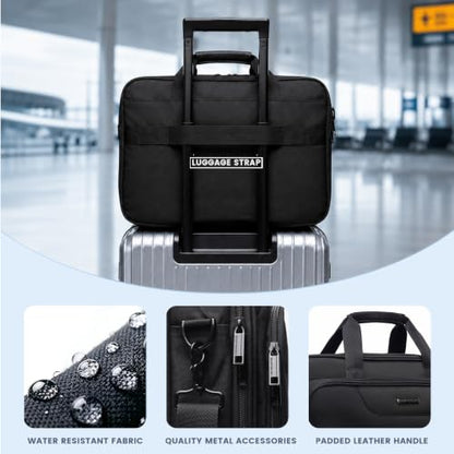 EMPSIGN Laptop Bag Briefcase for Men, 17.3 Inch Computer Case, Black-Grey | Expandable Computer Bag, Water Repellent, Shoulder Messenger Bag, Detachable Strap, Work Business Travel Office - color: Black/Grey