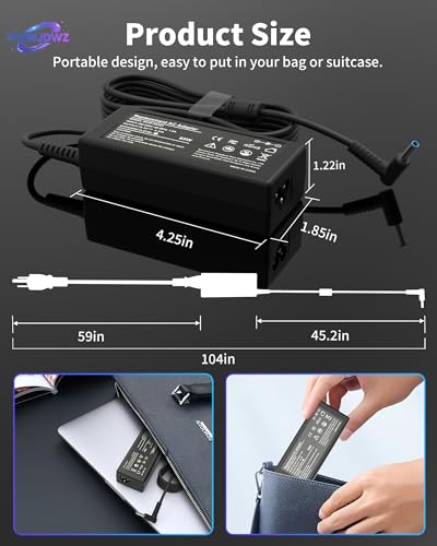 65W USB C AC Adapter Laptop Charger Compatible with Dell Latitude 3450 5520 7420 5420 5550 5450 5440 5430 5540 5530 7440 Inspiron 14 16 XPS 13 Chromebook 3100 Computer Power Cord (Black5) - color: Black5