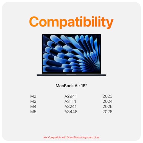 UPPERCASE GhostView Premium Detachable Ultra Thin 2-Way Privacy Screen Protector, Bubble-free Air-ttach Technology, Non-Magnetic, Compatible with 2023+ MacBook Air 15", M5/M4/M3/M2 - size: MacBook Air 15" (2023+)