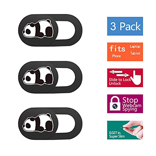 SIREG Webcam Cover Slide Ultra Thin - Cute Panda Web Camera Cover fits Laptop,Tablet,Computer, Smartphone, Protect Your Privacy and Security,Strong Adhesive